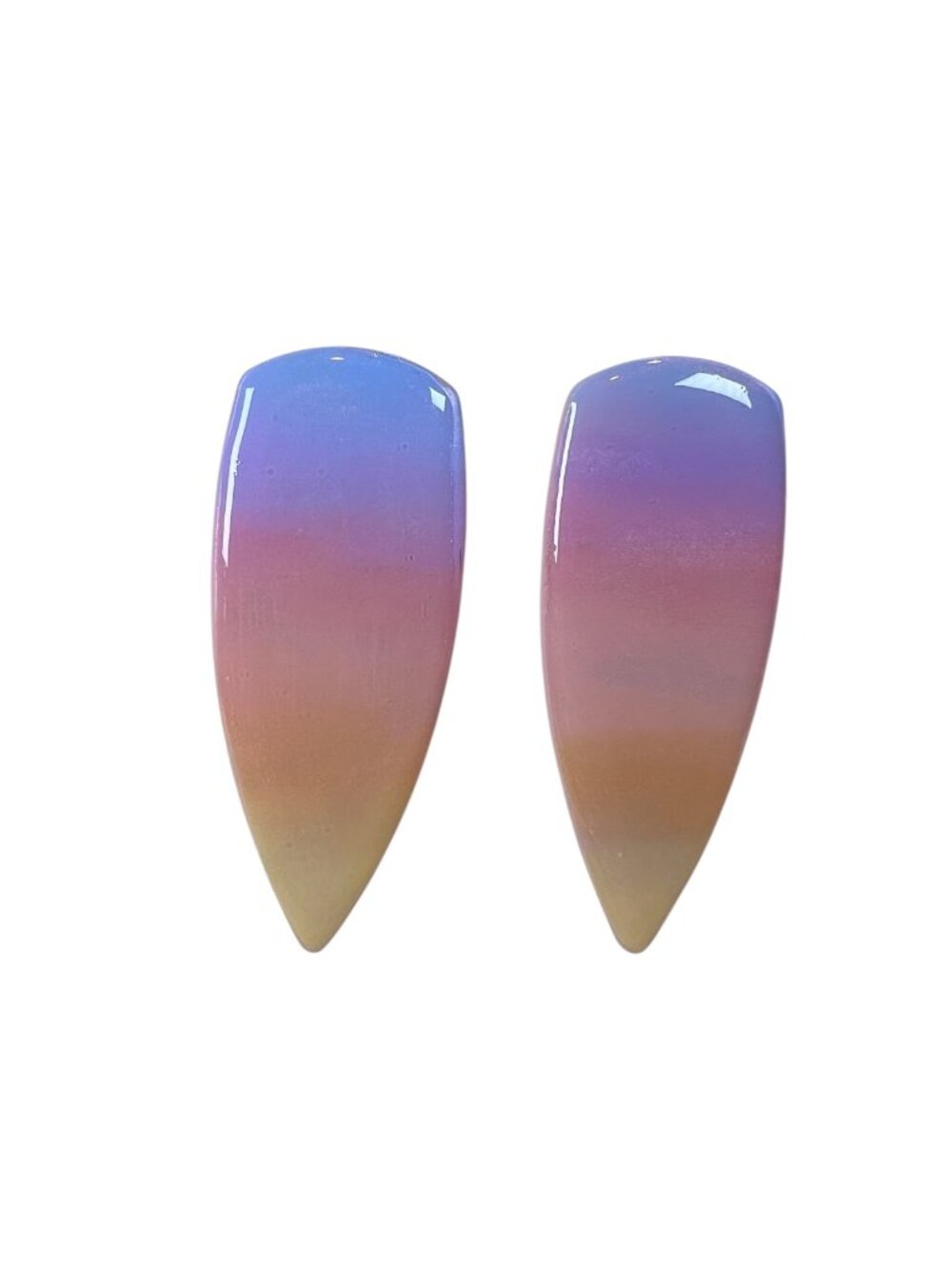 Ombre Rainbow Gradient Drop Earrings Colorful Statement Earrings OS Glossy